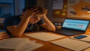Un étudiant stressé après avoir annulé accidentellement ses vœux sur Parcoursup