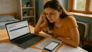 Lycéens consultent Parcoursup pour classer leurs vœux en attente